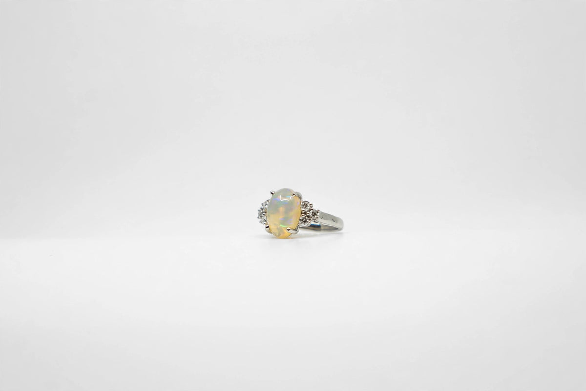 Opal & Diamond Trio Ring