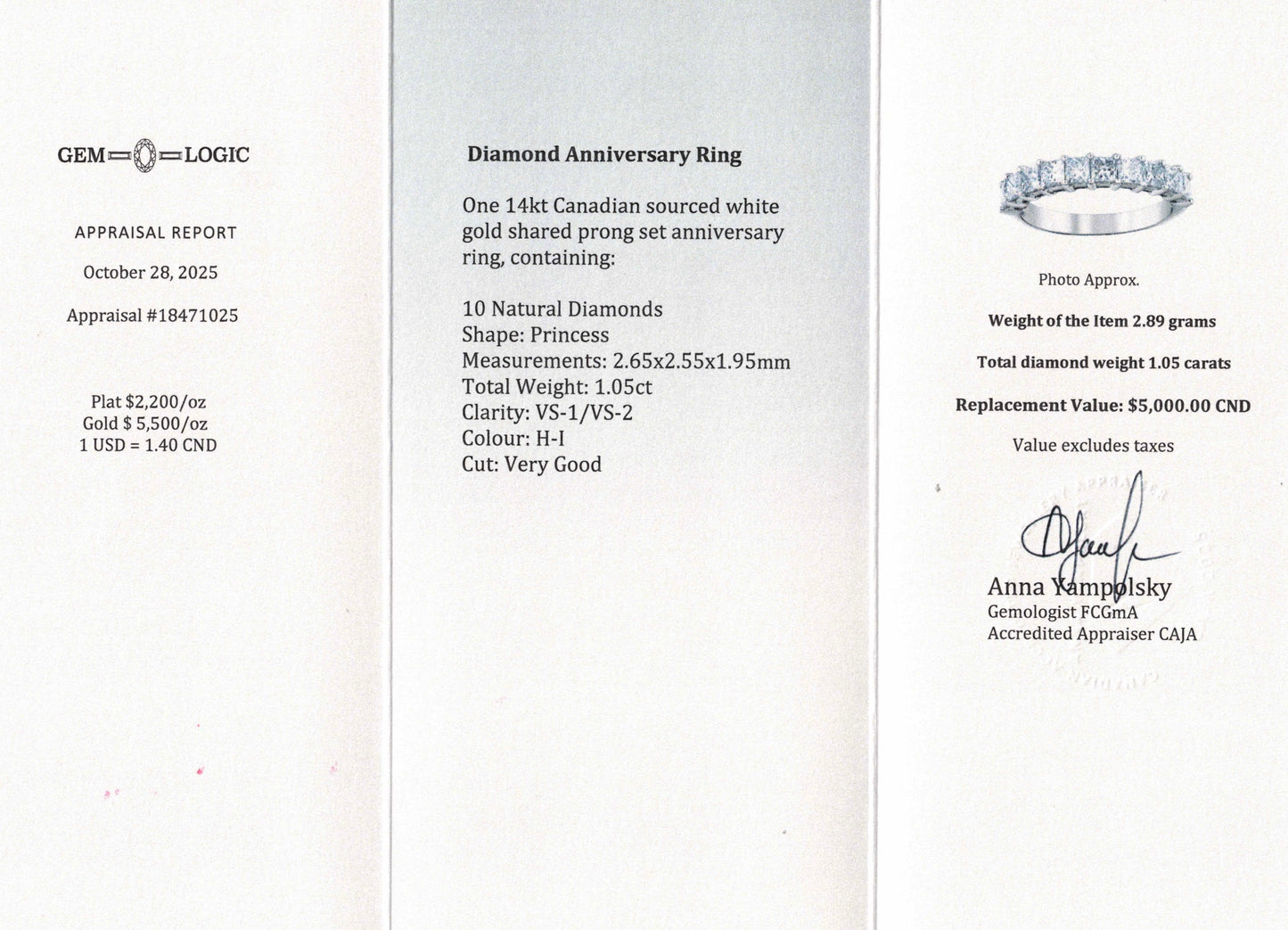 1.05 Carat Princess Cit Diamond Band