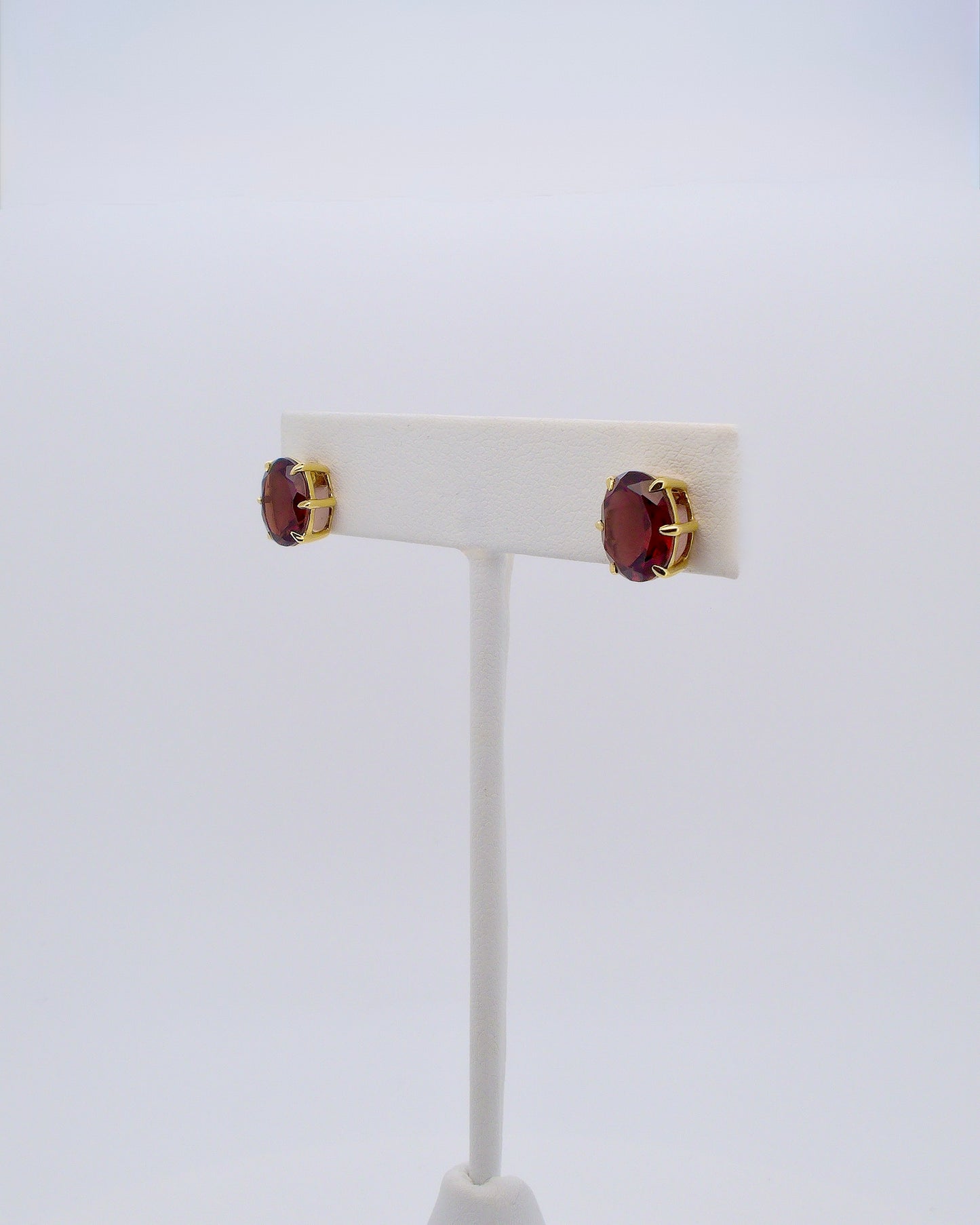 Garnet Oval Earrings