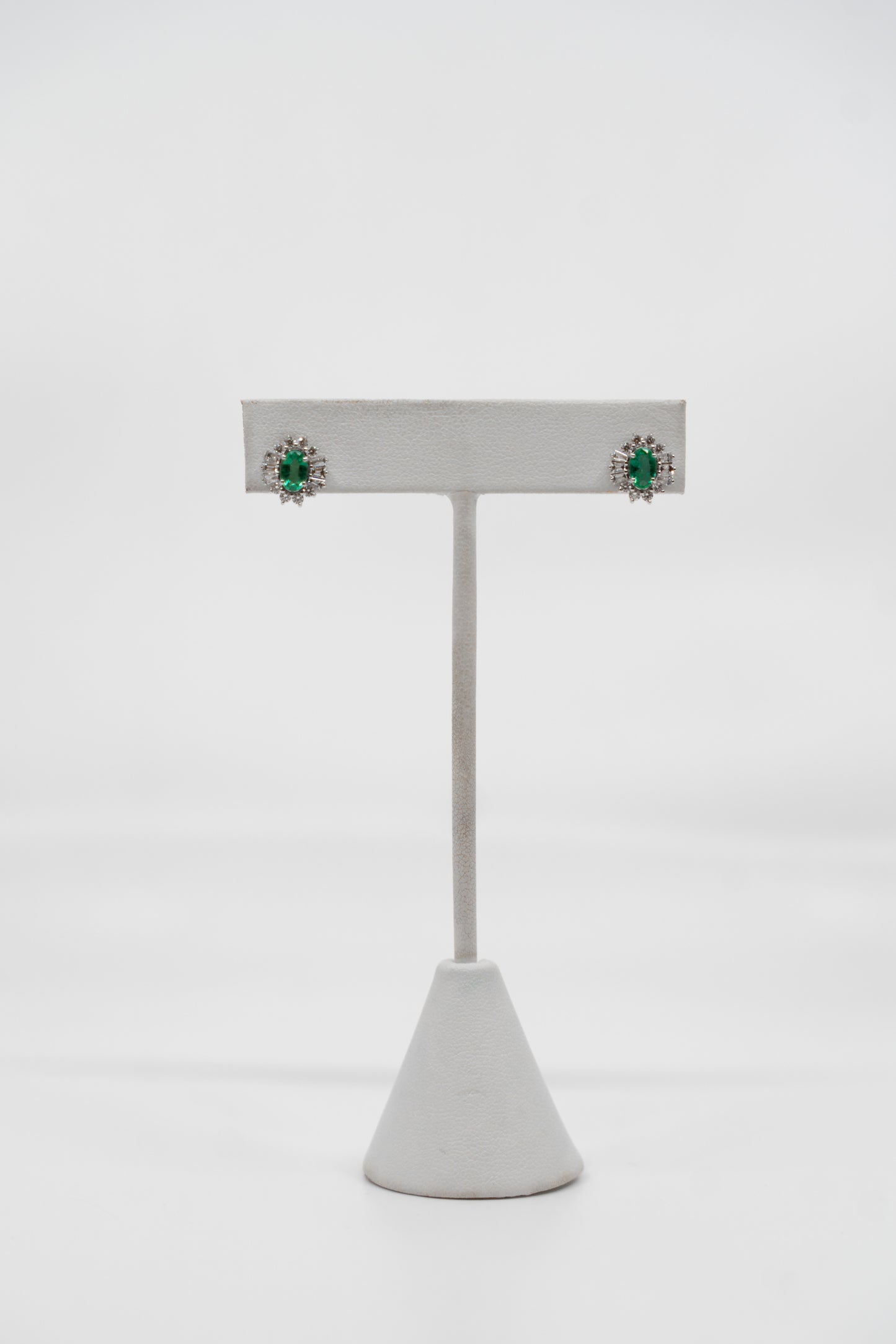 Emerald & Diamond Stud Earrings