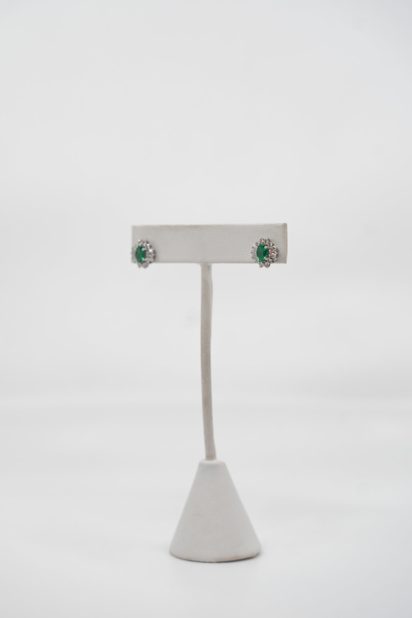 Emerald & Diamond Stud Earrings