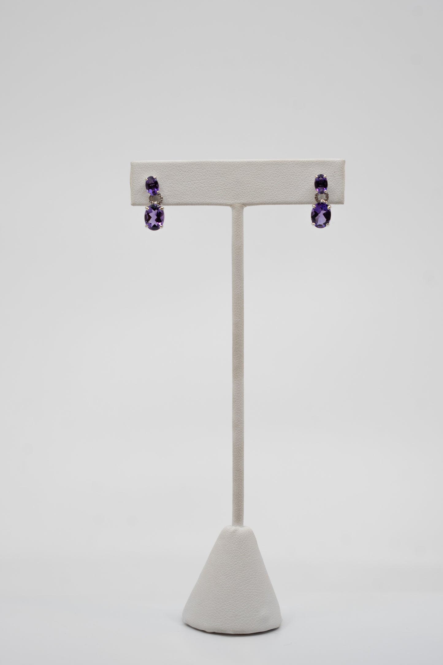 Amethyst & Diamond Dangle Earrings