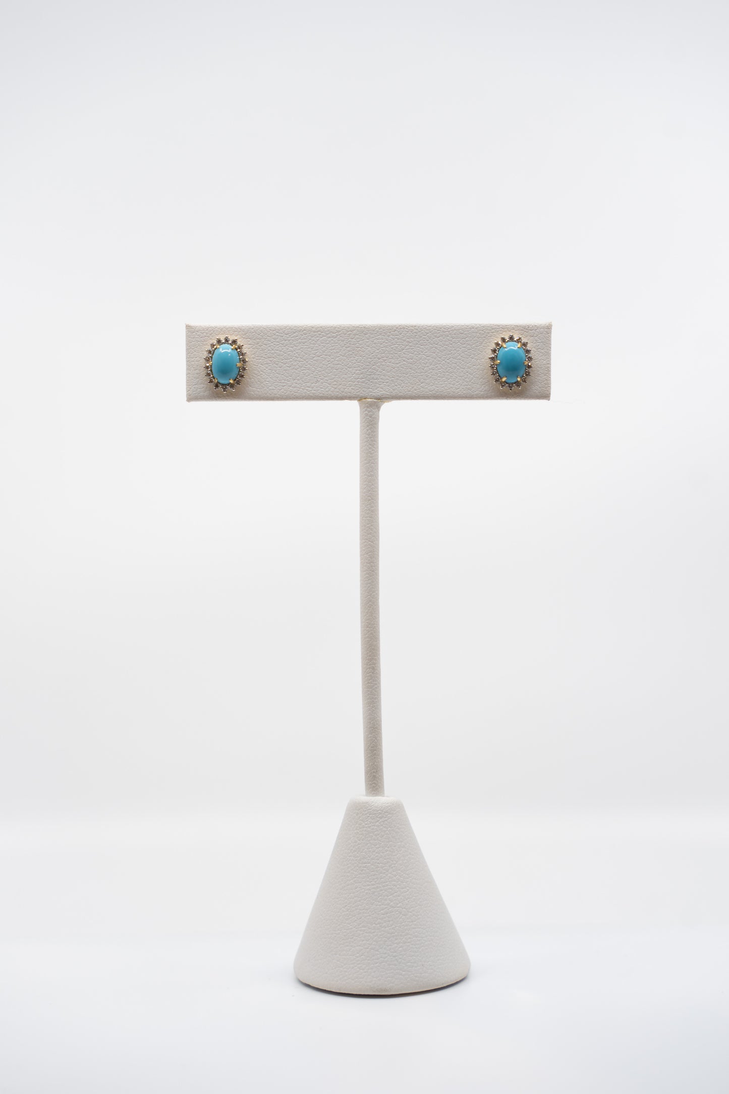 Persian Turquoise & Diamond Studs