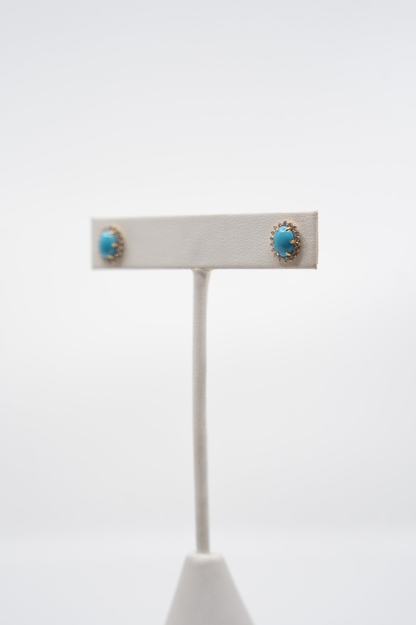 Persian Turquoise & Diamond Studs