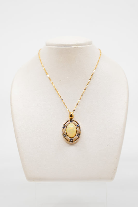 Opal & Sapphire Pendant