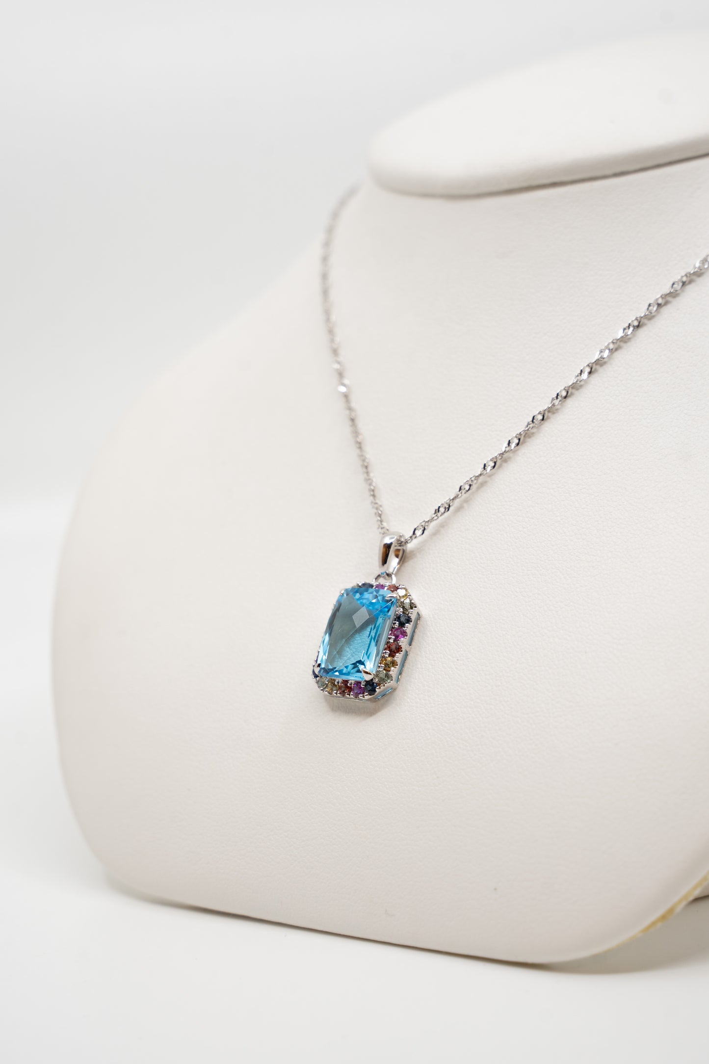 9.34 Carat Topaz & Multi-Sapphire Pendant