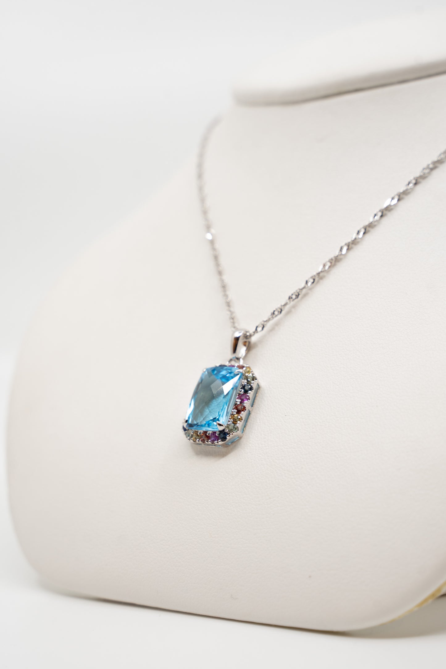 9.34 Carat Topaz & Multi-Sapphire Pendant