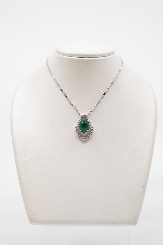 Articulated Emerald Cabochon Pendant