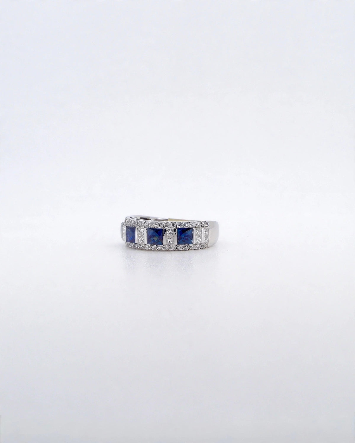 4-Stone Princess Cut Sapphire Band