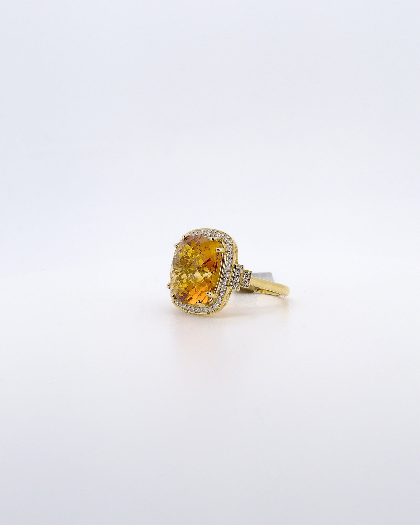Citrine & Diamond Cocktail Ring