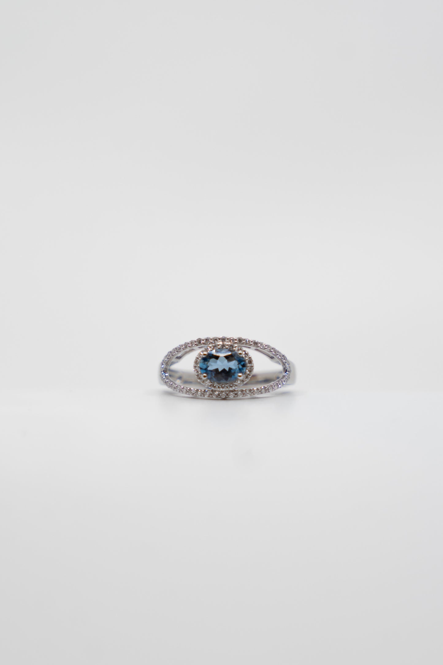 Aquamarine & Diamond Orb Ring