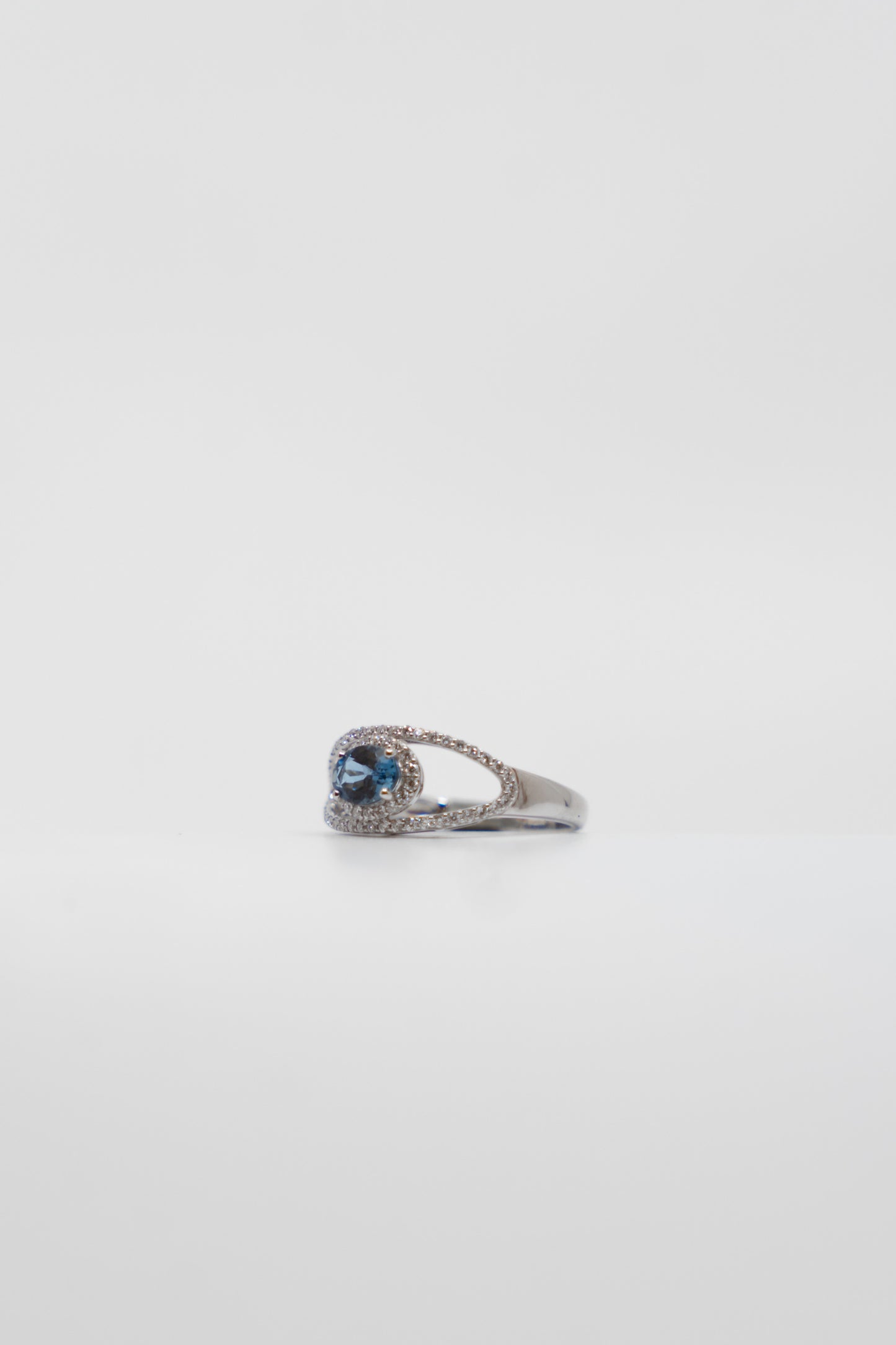 Aquamarine & Diamond Orb Ring