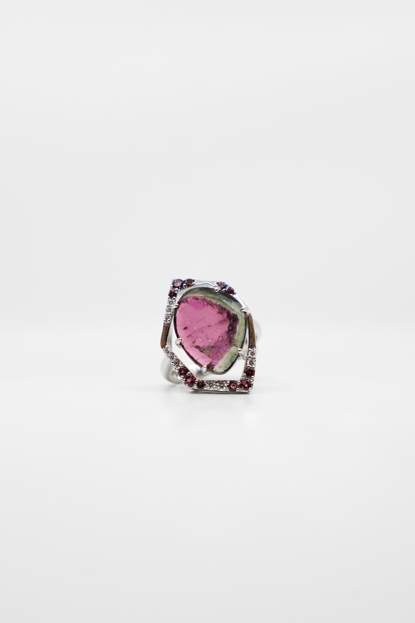 Abstract Watermelon Tourmaline Ring