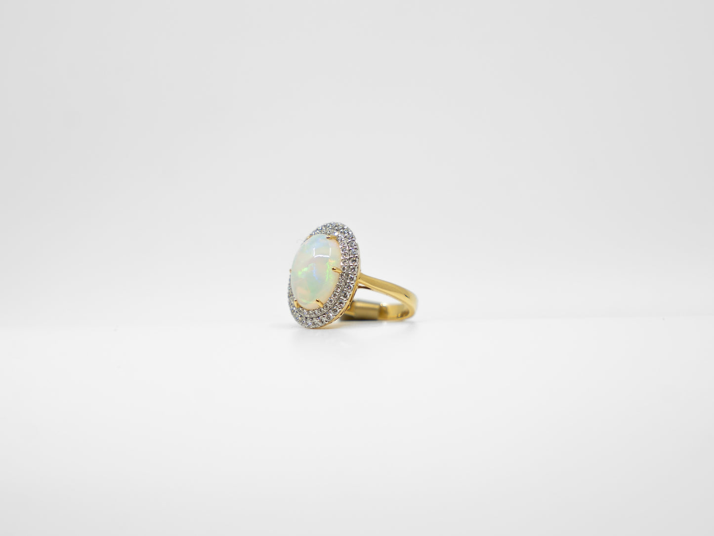 Opal Double Halo Ring