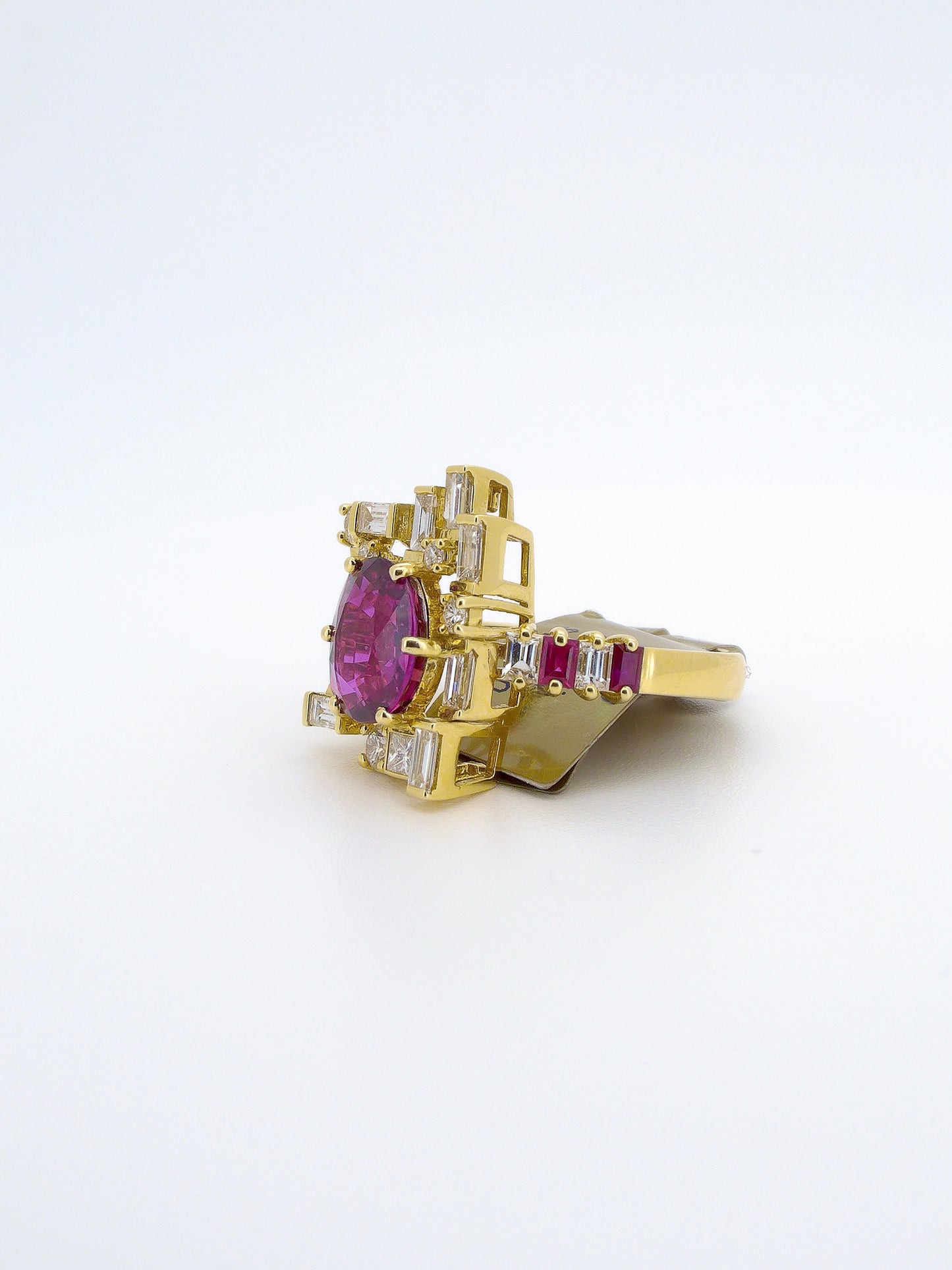 Geometric Ruby Ring