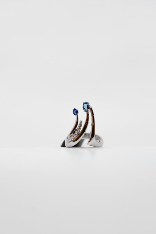 Aquamarine & Sapphire Ring