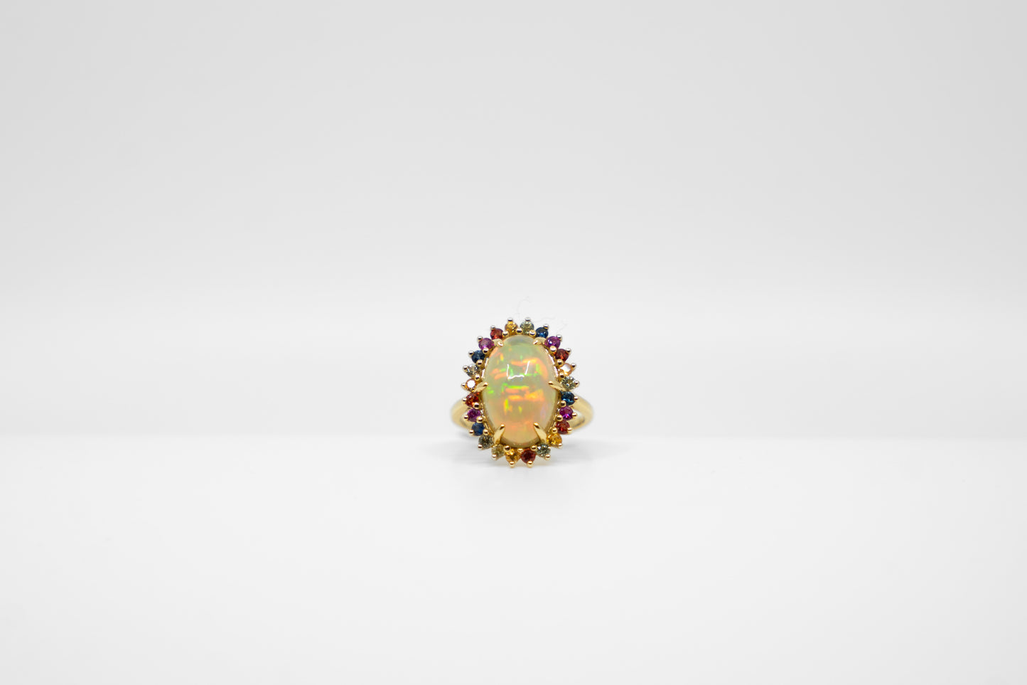 Rainbow Sapphire & Opal Ring