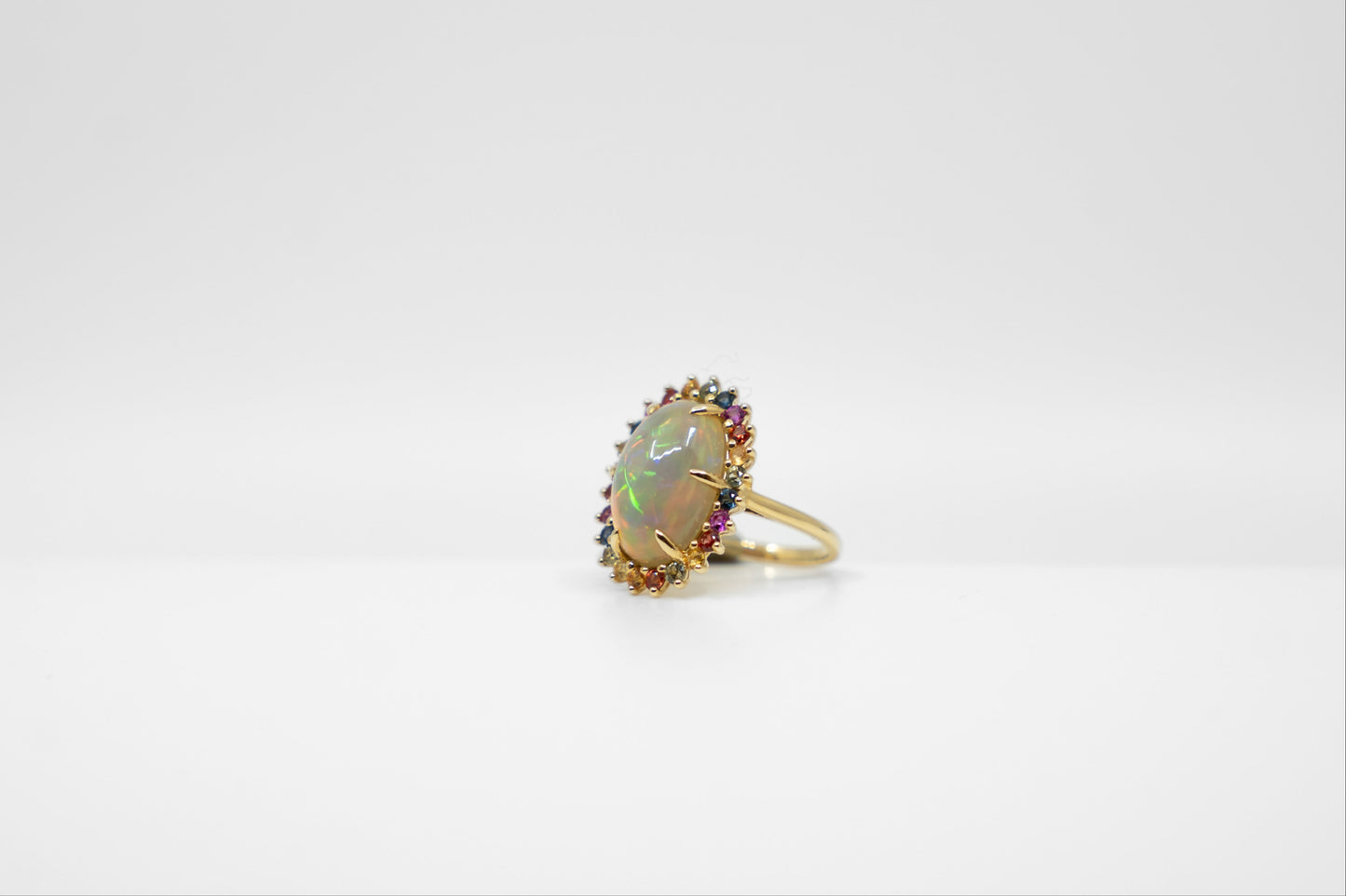 Rainbow Sapphire & Opal Ring