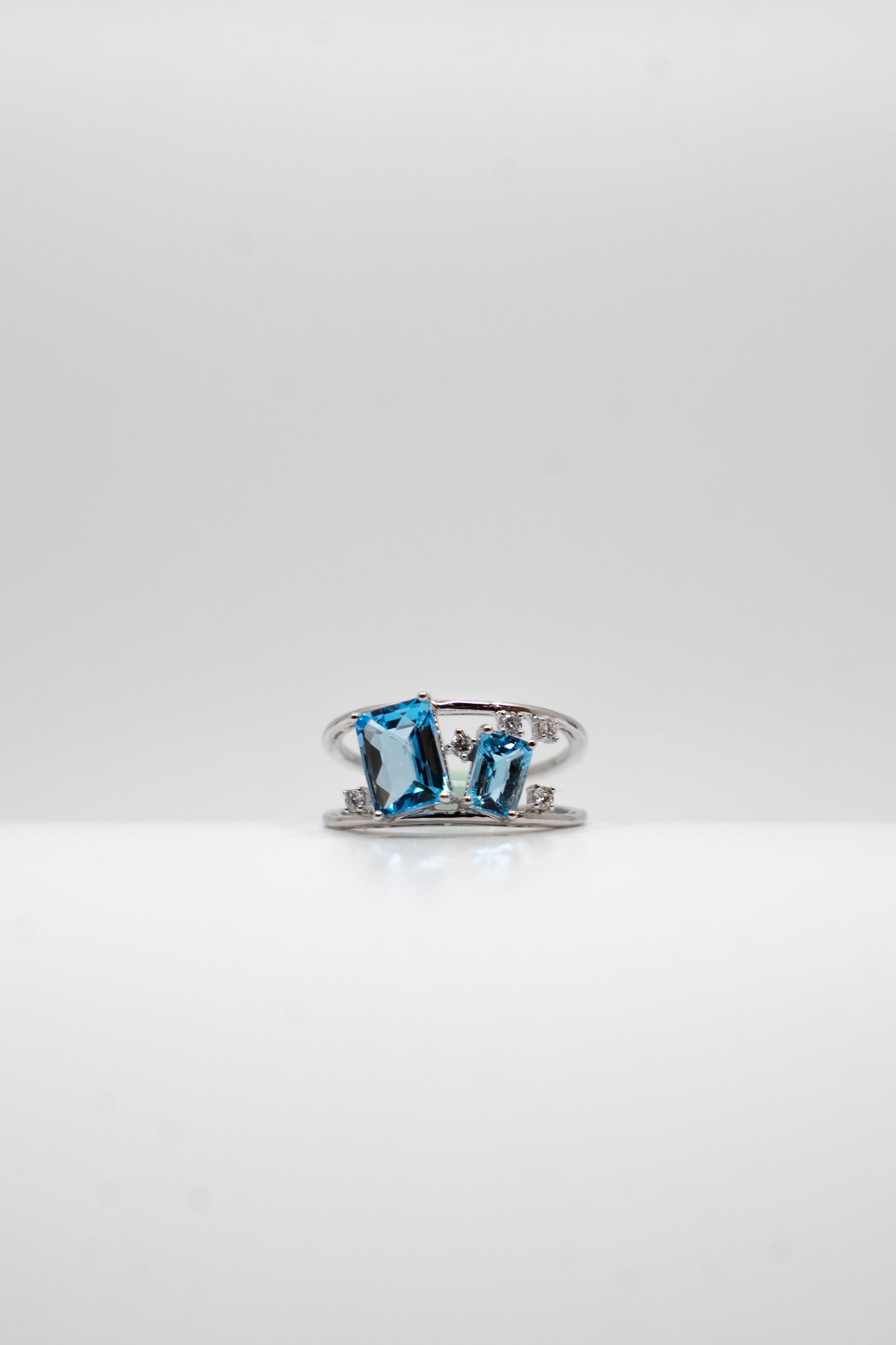 Dual Band Swiss Blue Topaz Ring