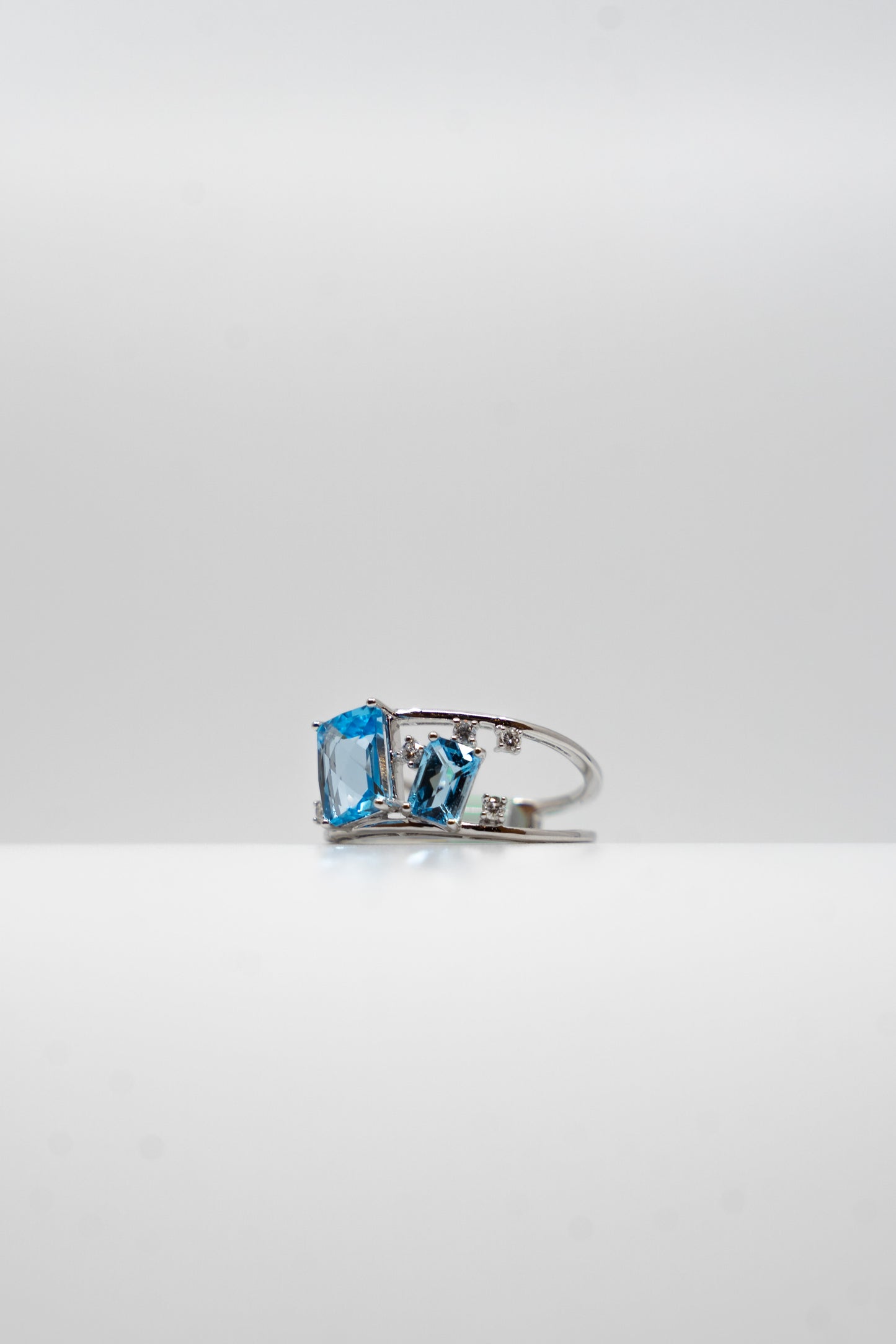 Dual Band Swiss Blue Topaz Ring