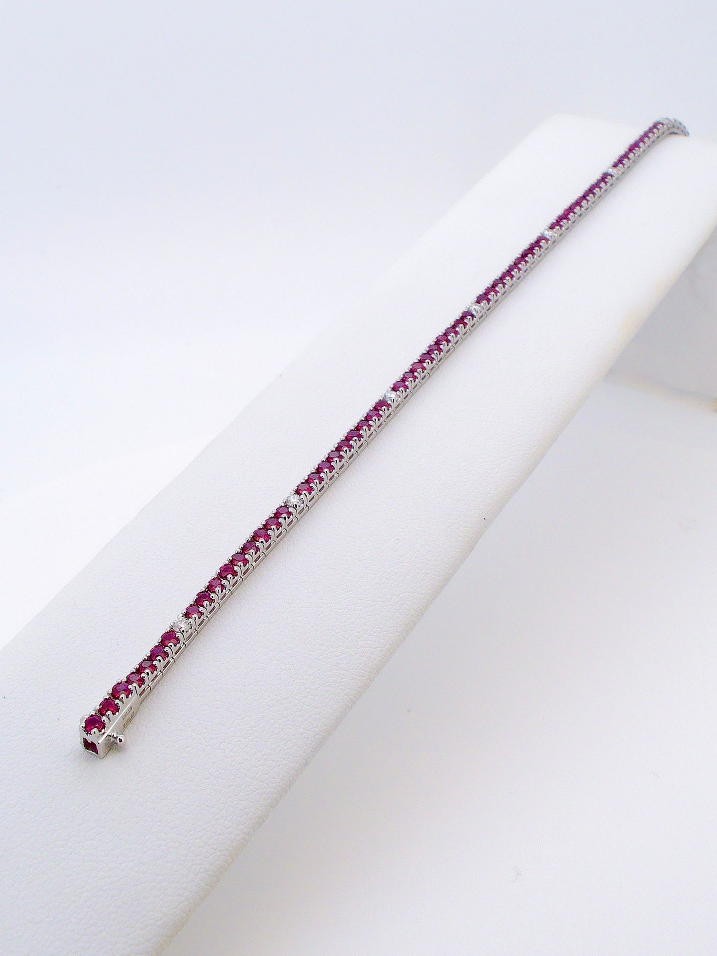 White Gold Rubies & Diamonds Tennis Bracelet