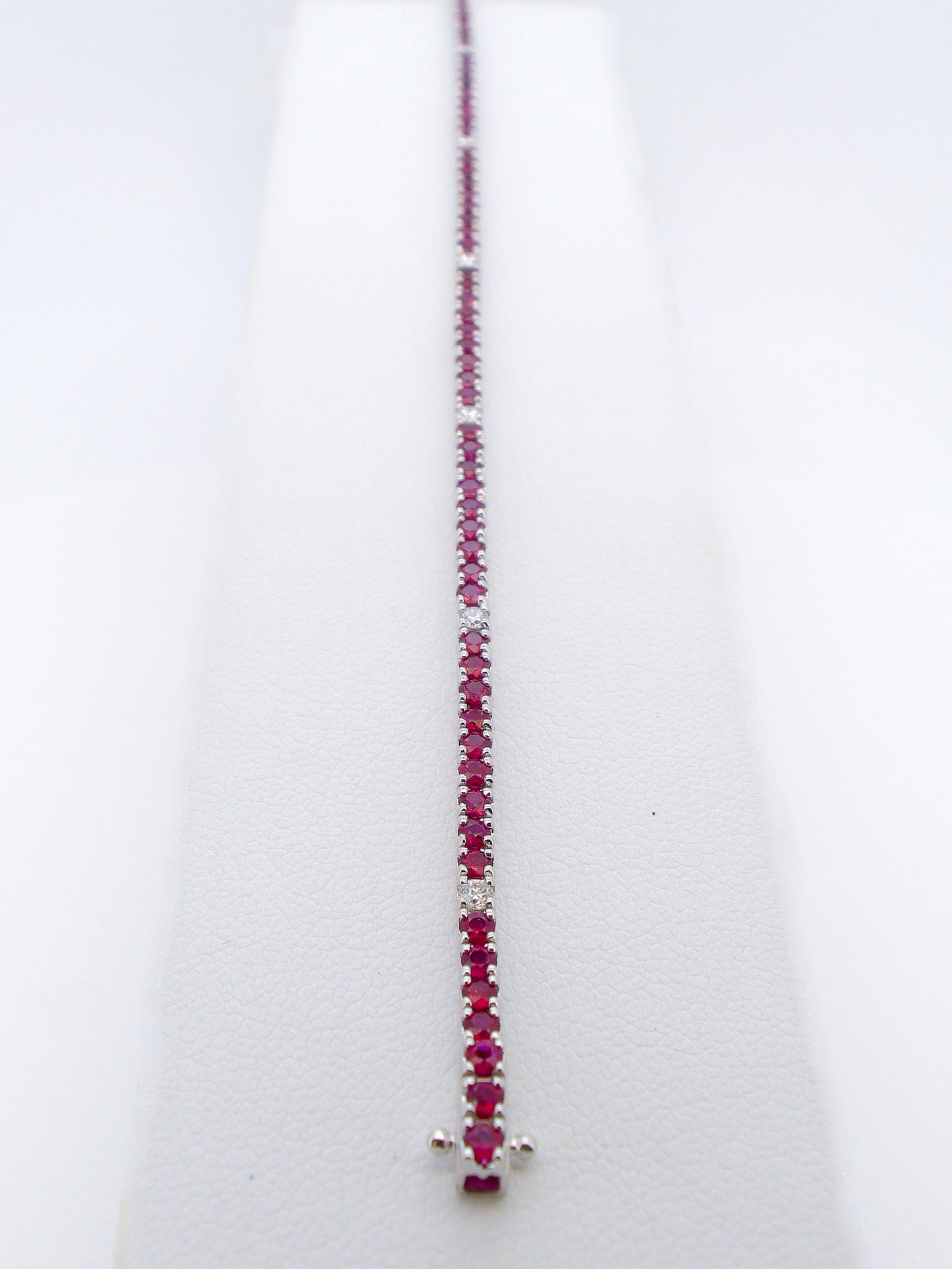 White Gold Rubies & Diamonds Tennis Bracelet