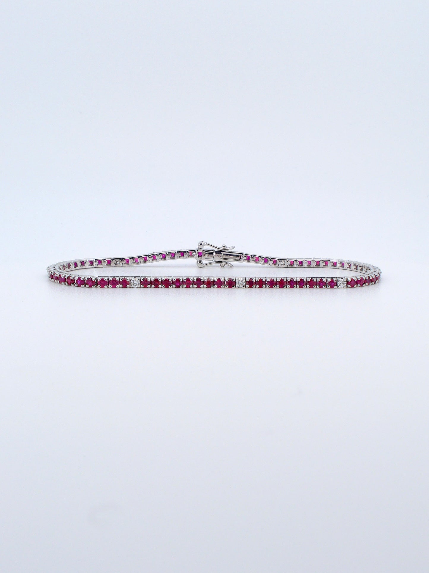 White Gold Rubies & Diamonds Tennis Bracelet