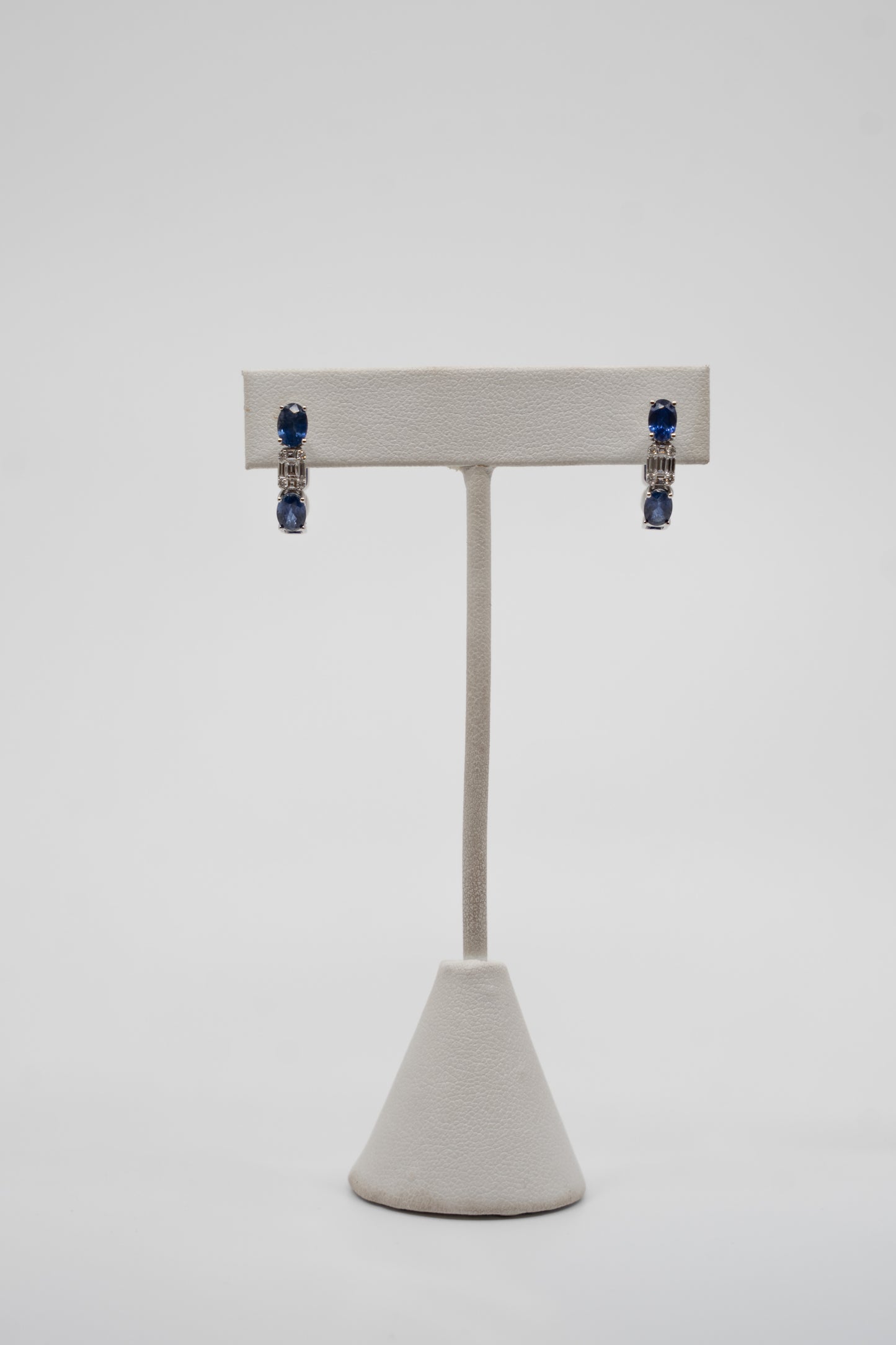 Blue Sapphire Hoop Earrings