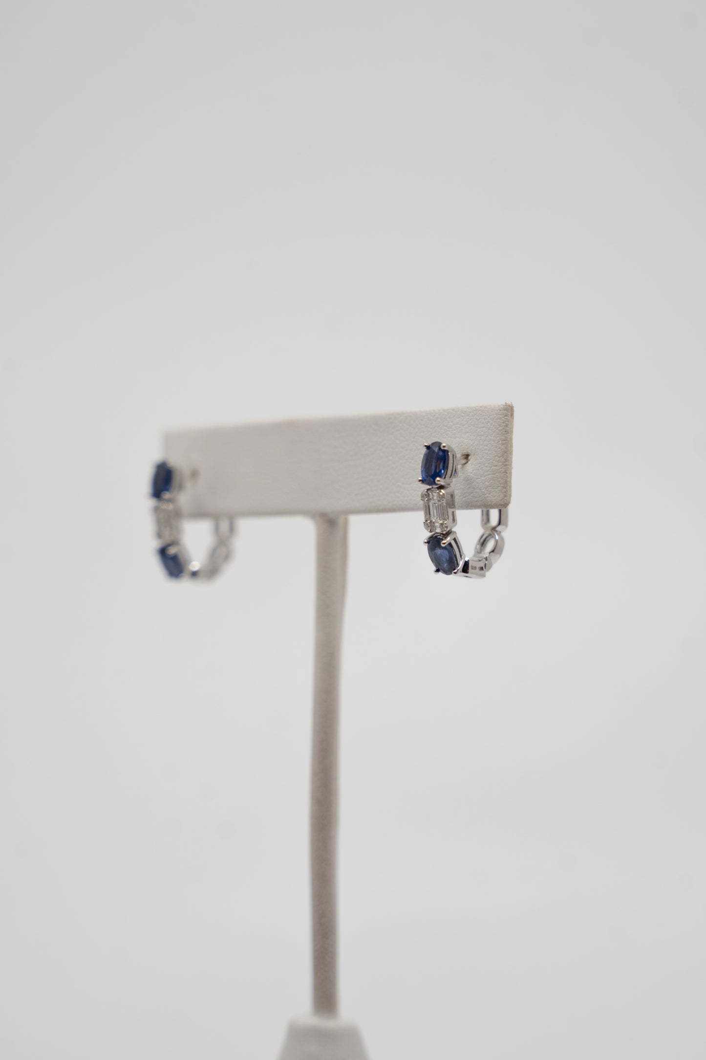 Blue Sapphire Hoop Earrings
