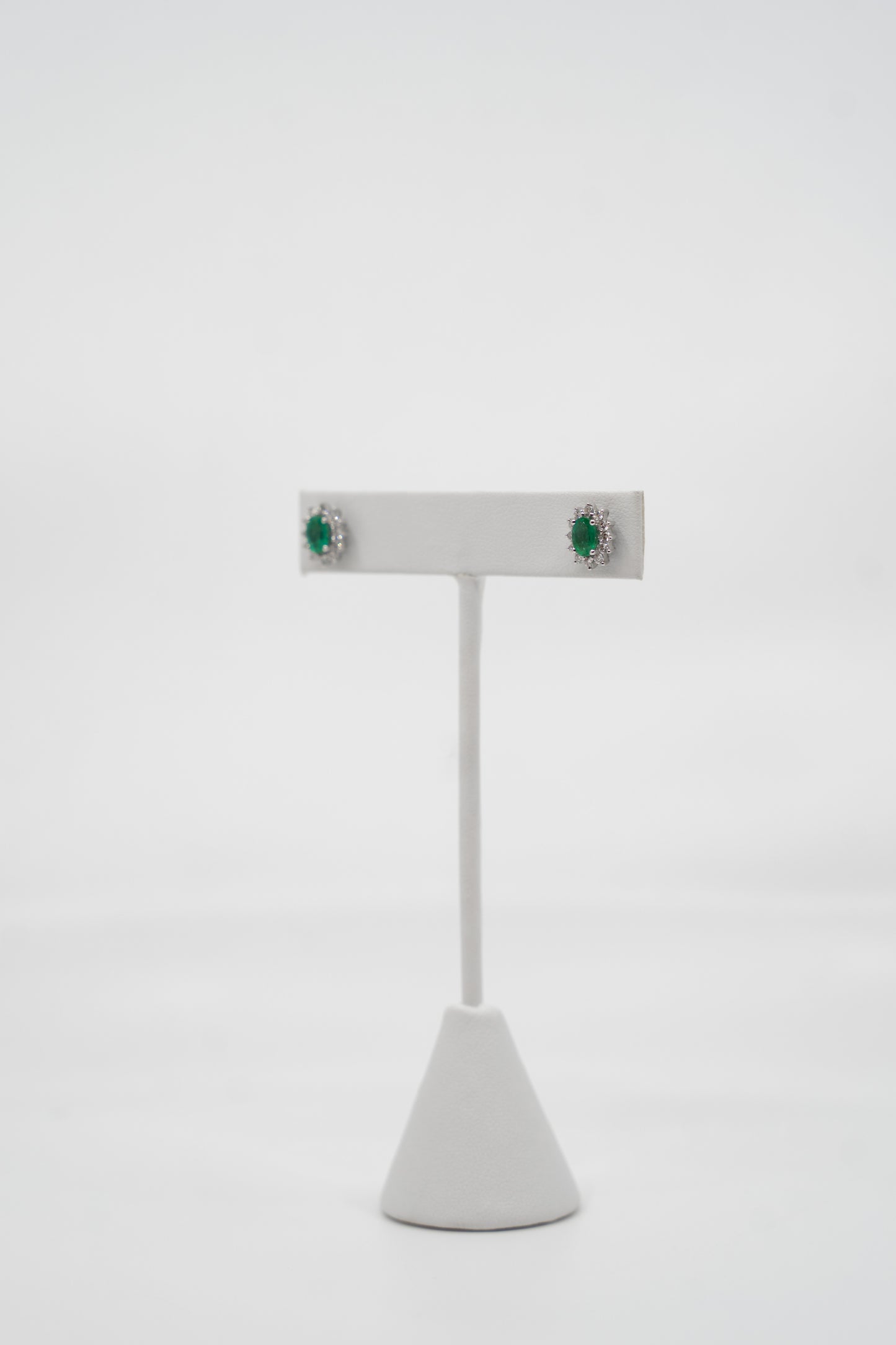 Emerald & Diamond Halo Earrings