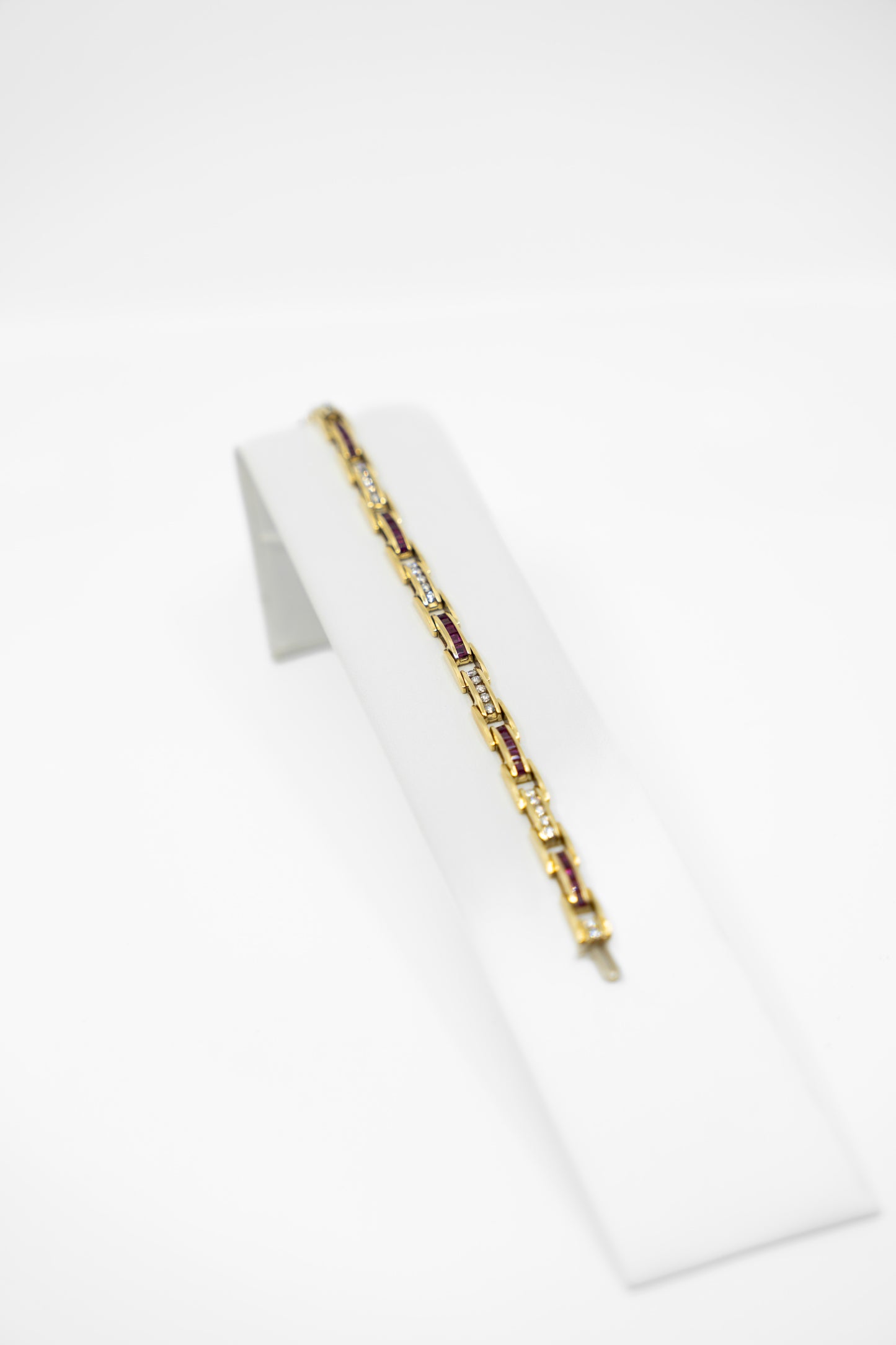 Channeled Ruby & Diamond Bracelet
