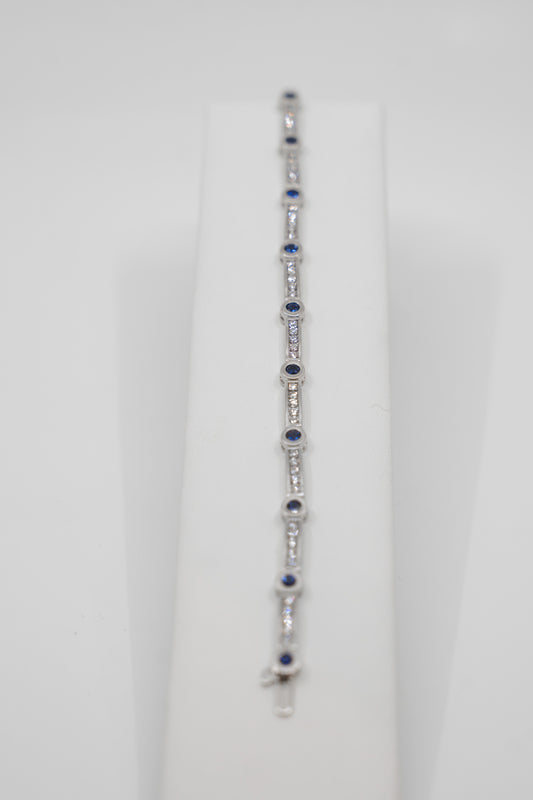 Mixed Setting Sapphire Bracelet