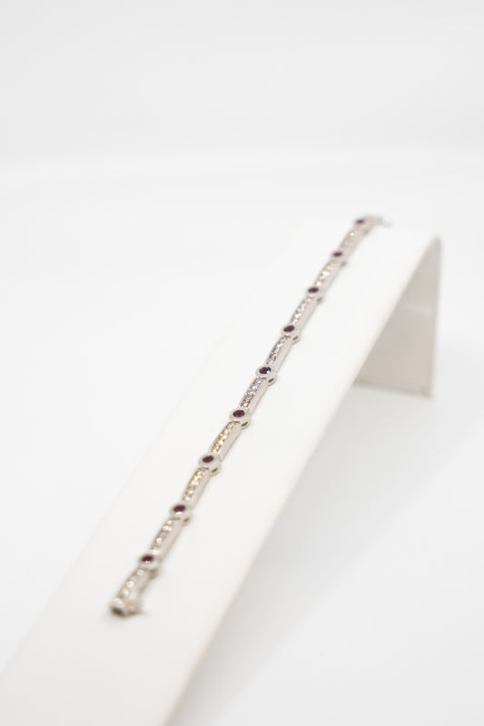 Mixed Setting Ruby Bracelet