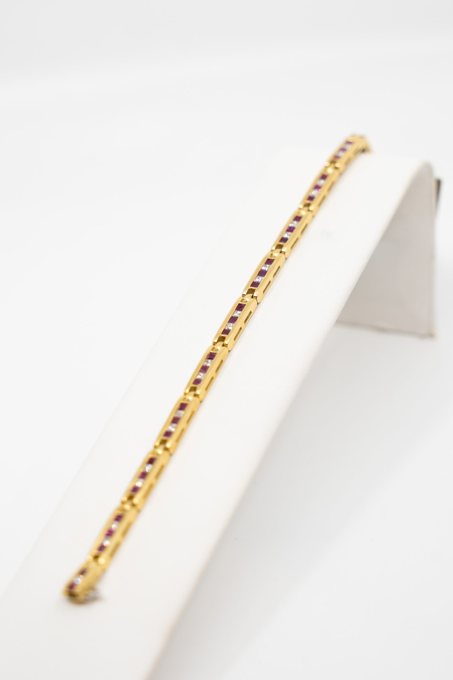 Princess Cut Ruby & Diamond Bracelet