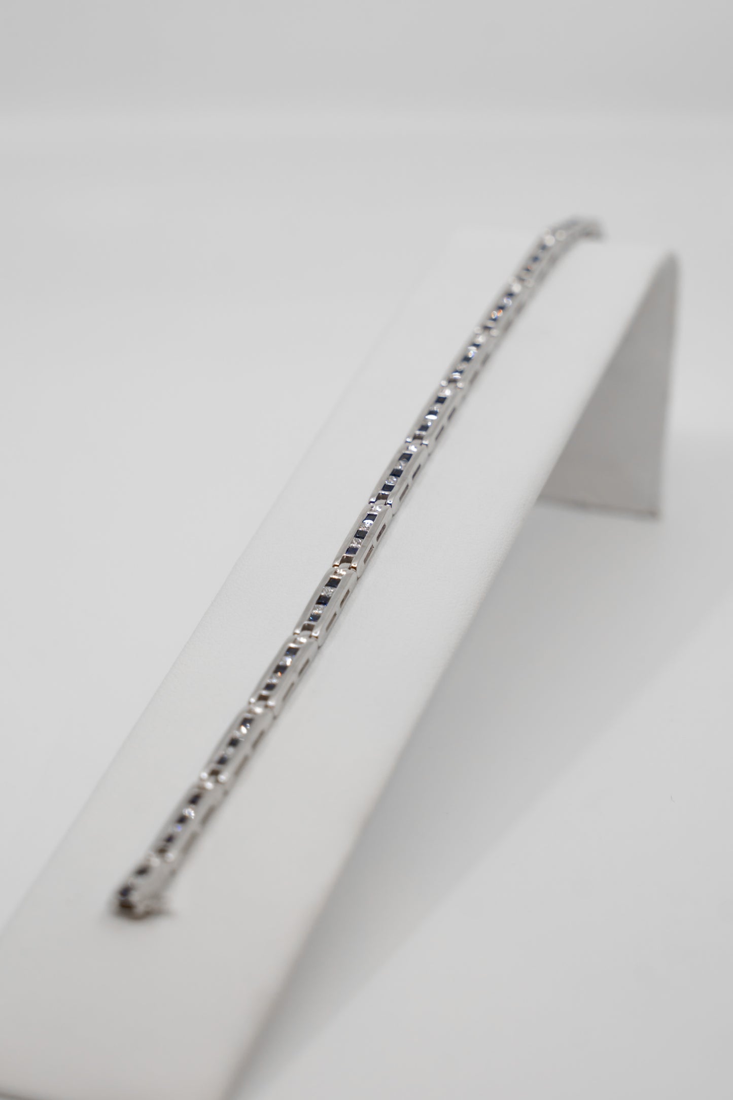 Princess Cut Sapphire & Diamond Tennis Bracelet