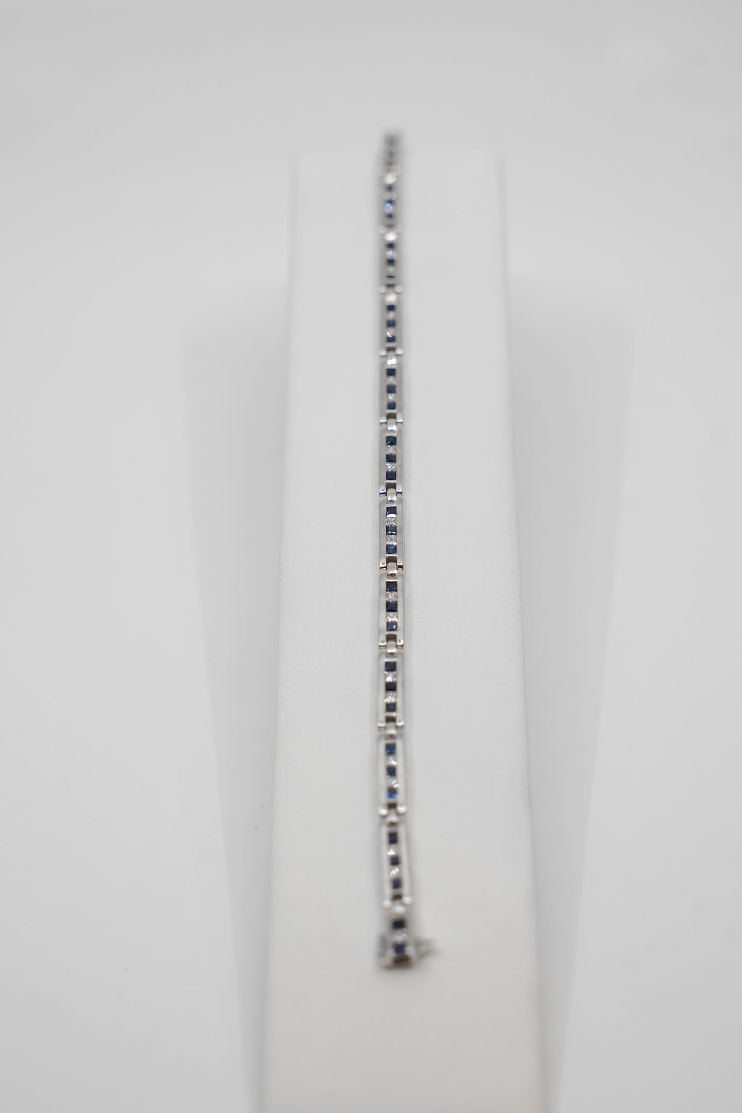 Princess Cut Sapphire & Diamond Tennis Bracelet