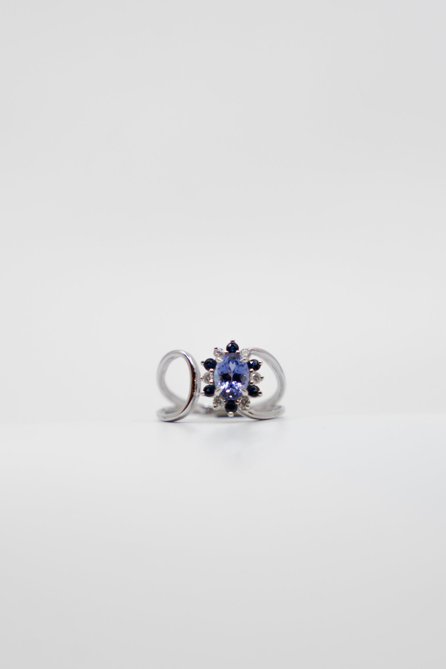 Tanzanite, Sapphire & Diamond Floral Ring