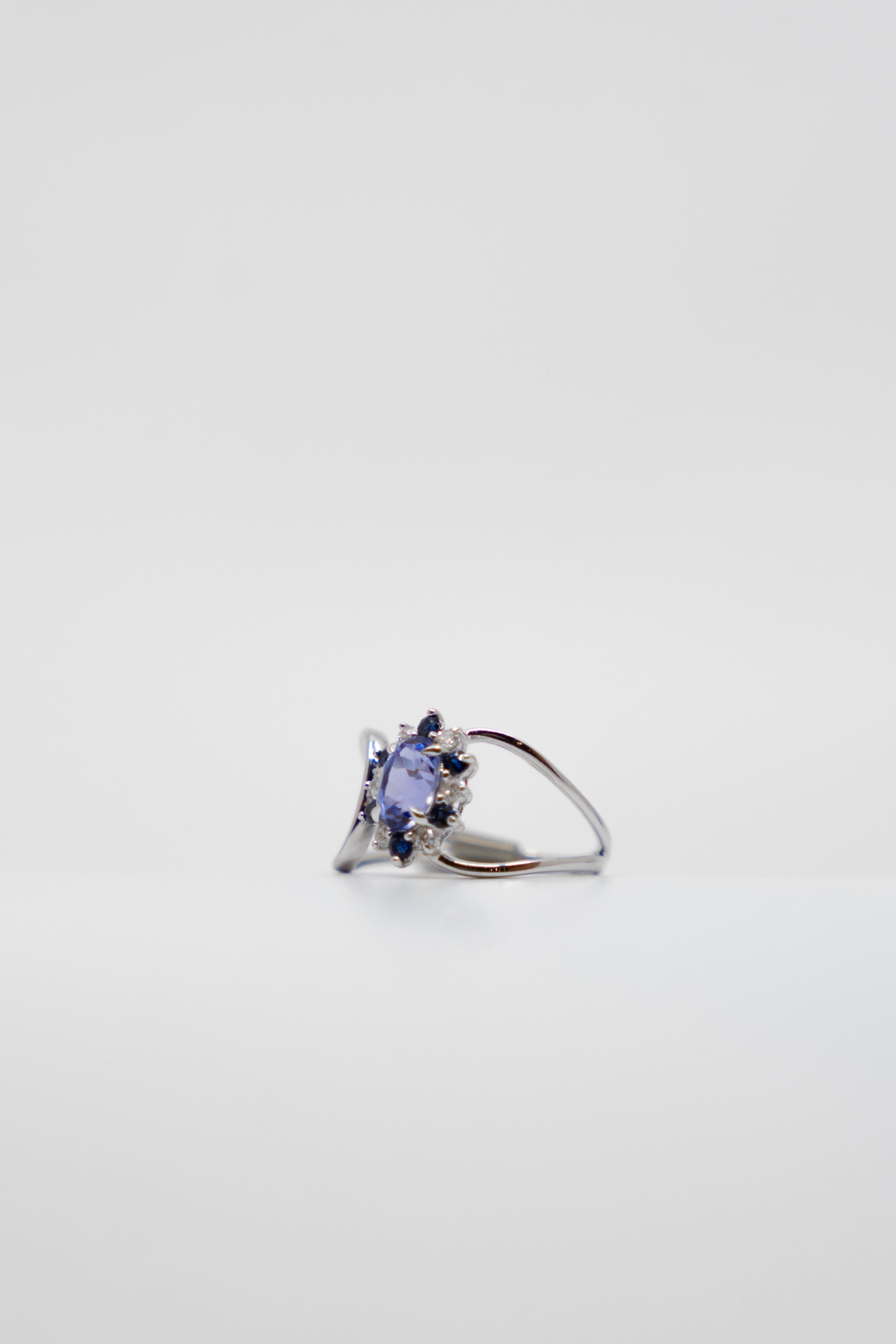 Tanzanite, Sapphire & Diamond Floral Ring