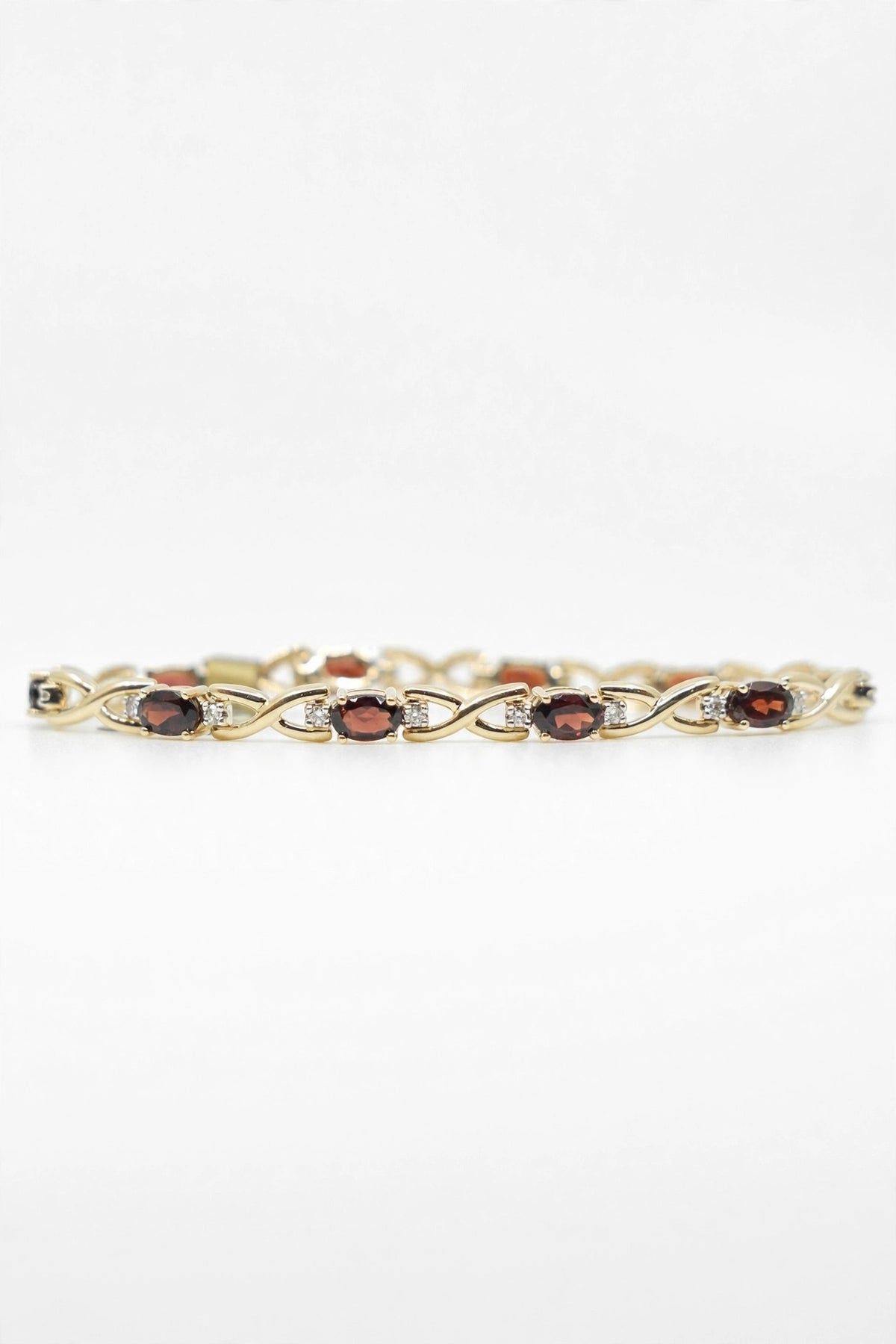 Garnet & Diamond Infinity Bracelet