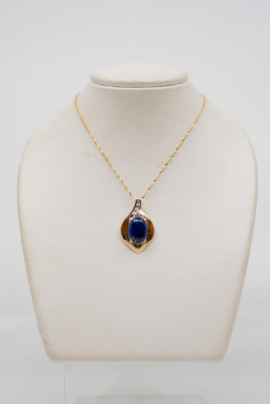 Lapis Lazuli & Diamond Pendant