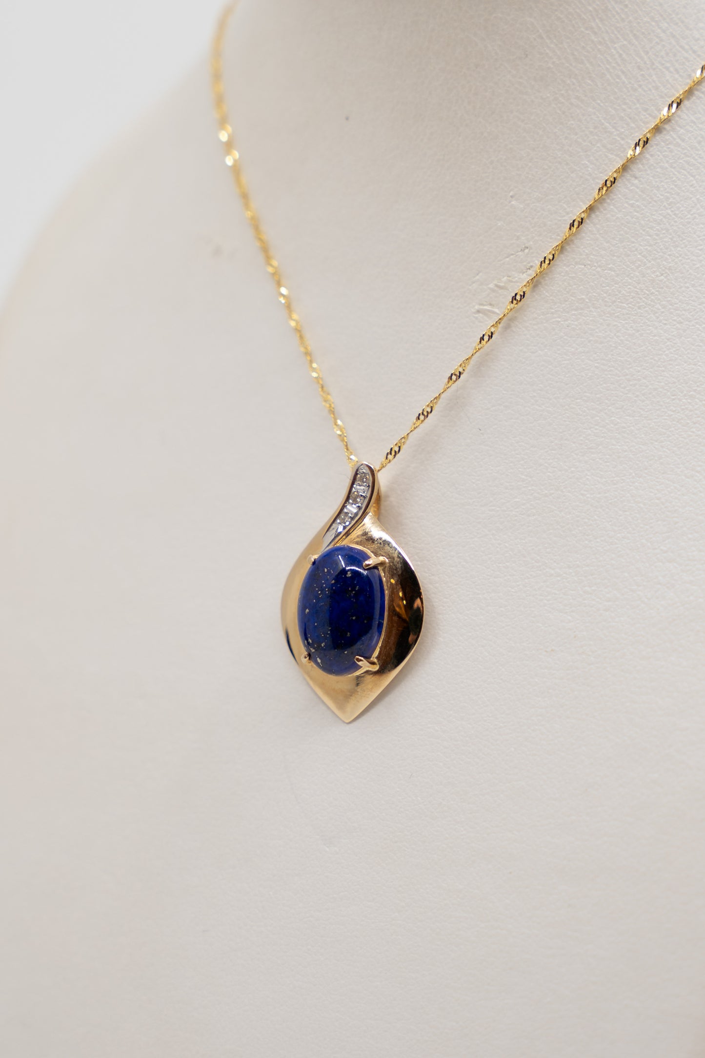 Lapis Lazuli & Diamond Pendant