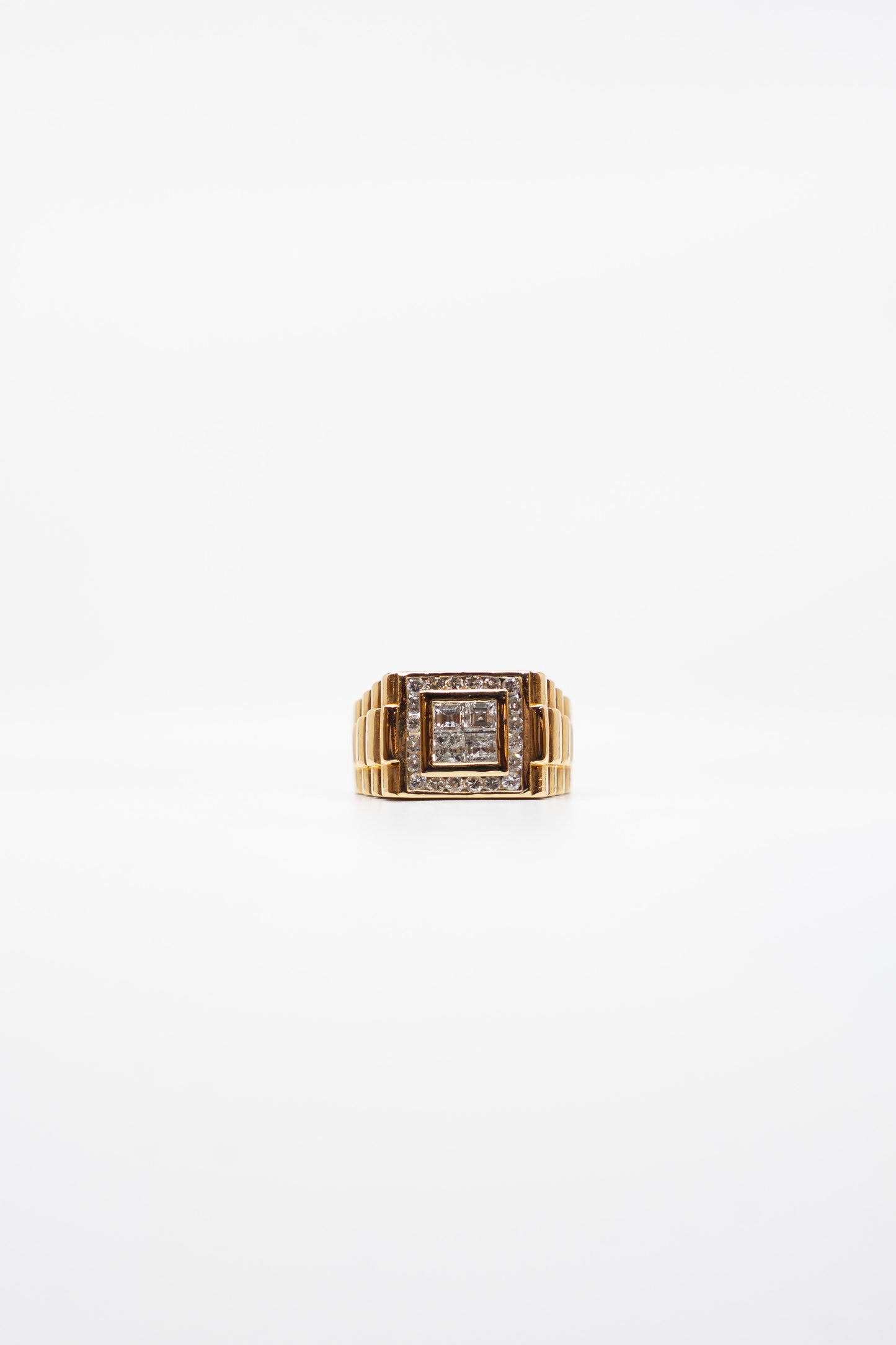 Mens Square Illusion Ring