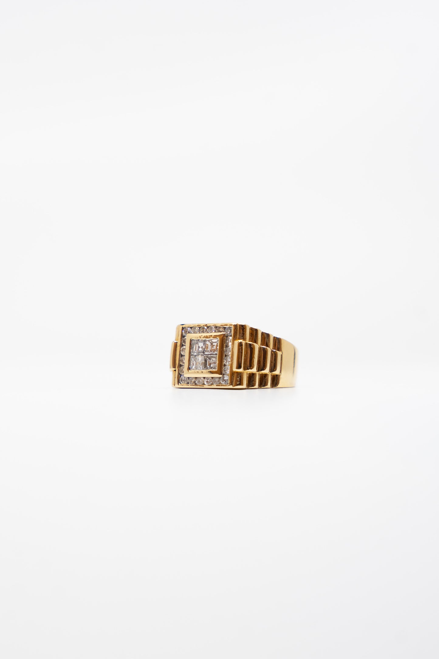 Mens Square Illusion Ring