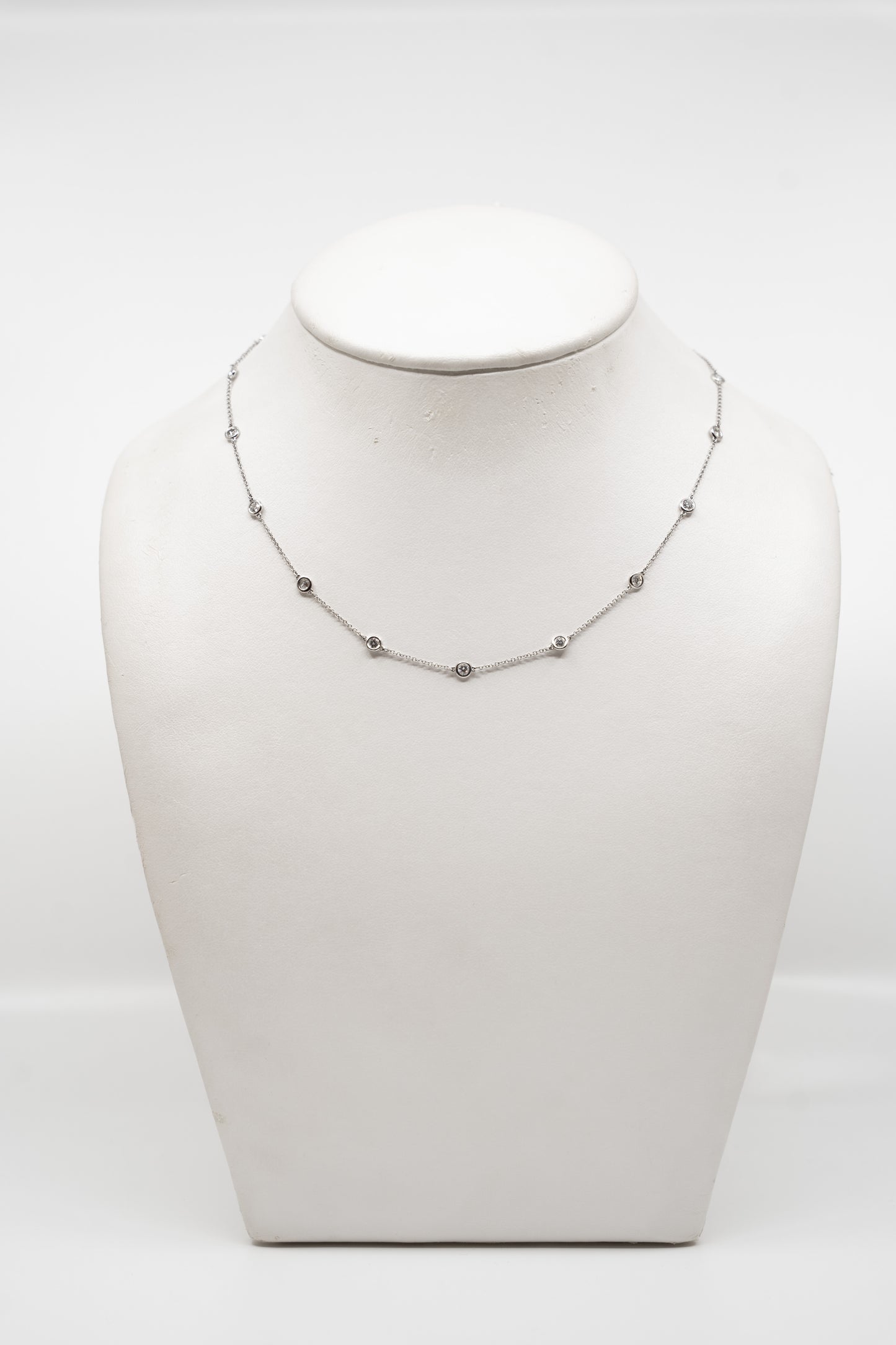 Bezel Set Diamond Necklace