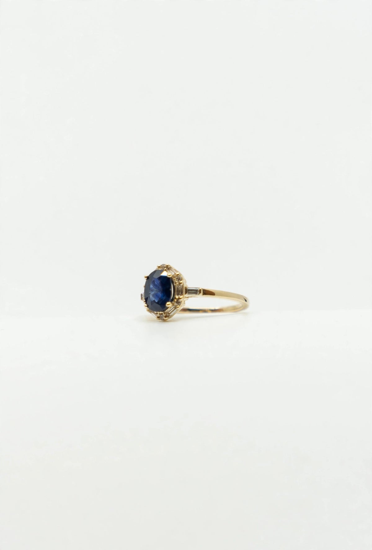 Sapphire & Diamond Vintage Halo Ring