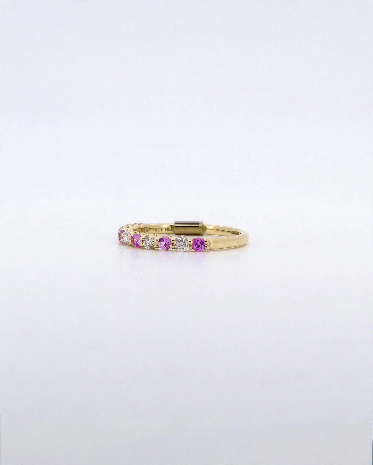 Pink Sapphire & Diamond Stacking Band