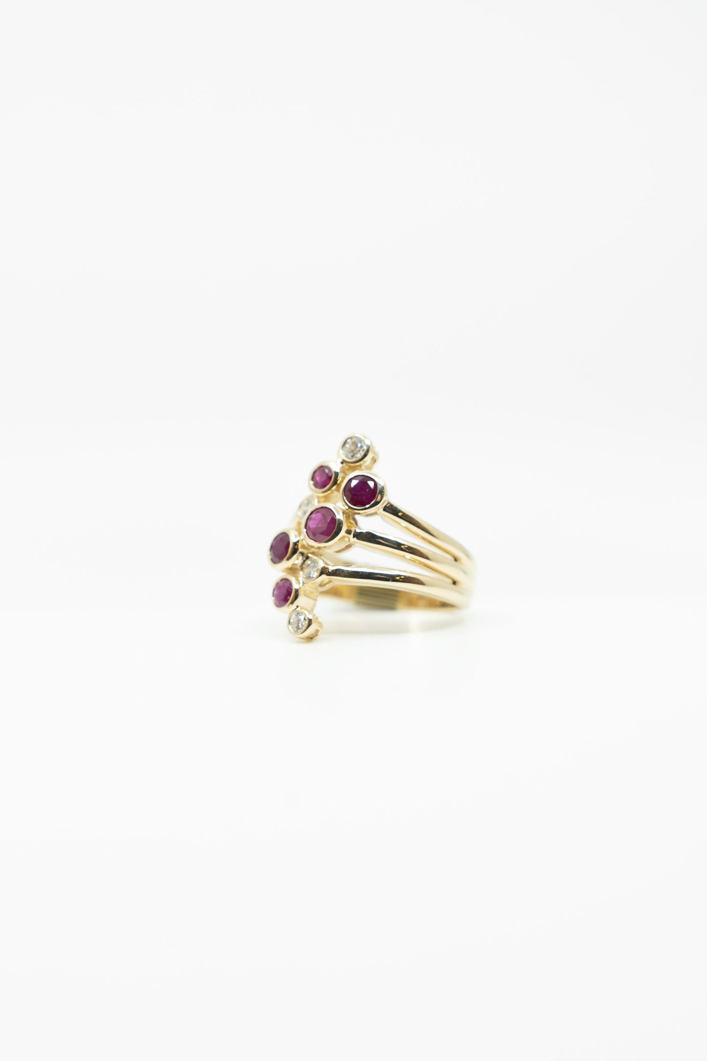 Art-Deco Bubble Style Ruby Band