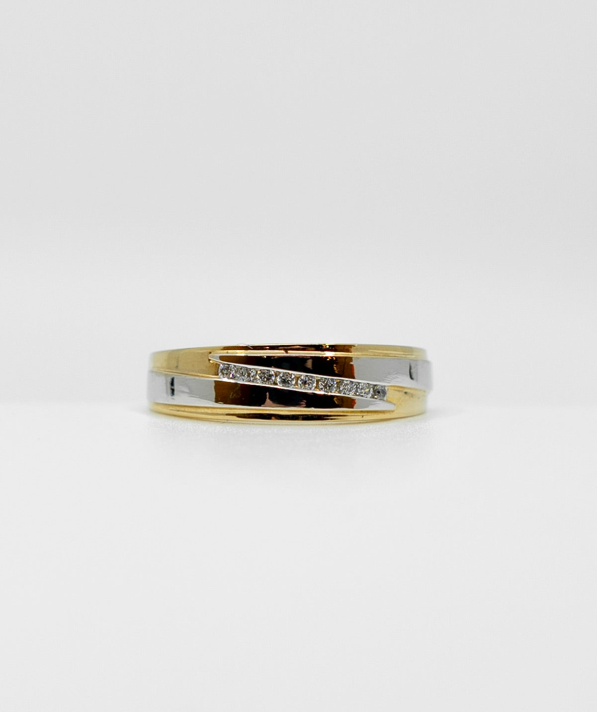 Men's Diagonal Diamond Band