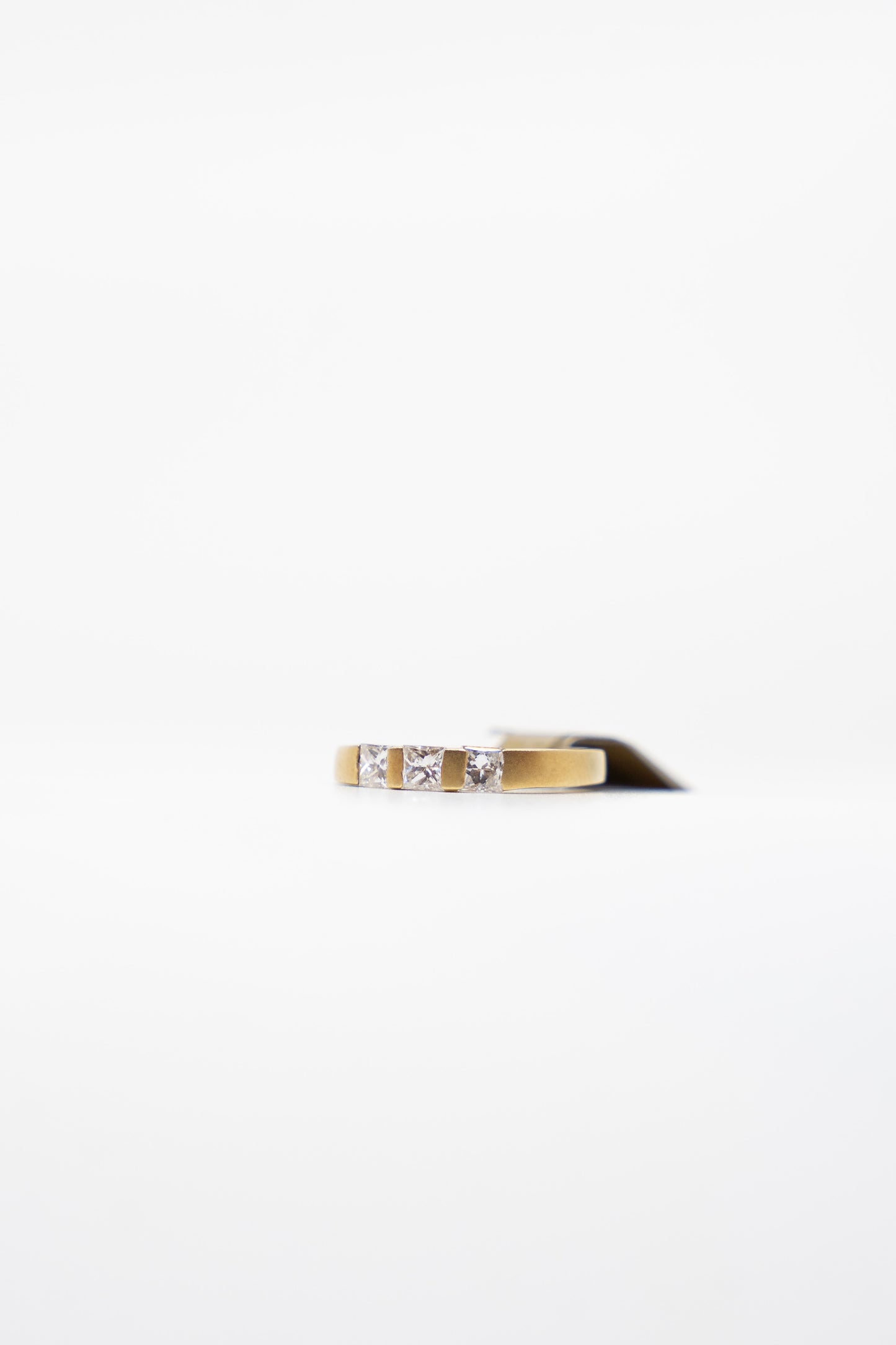 Brushed Gold Three Stone Ring