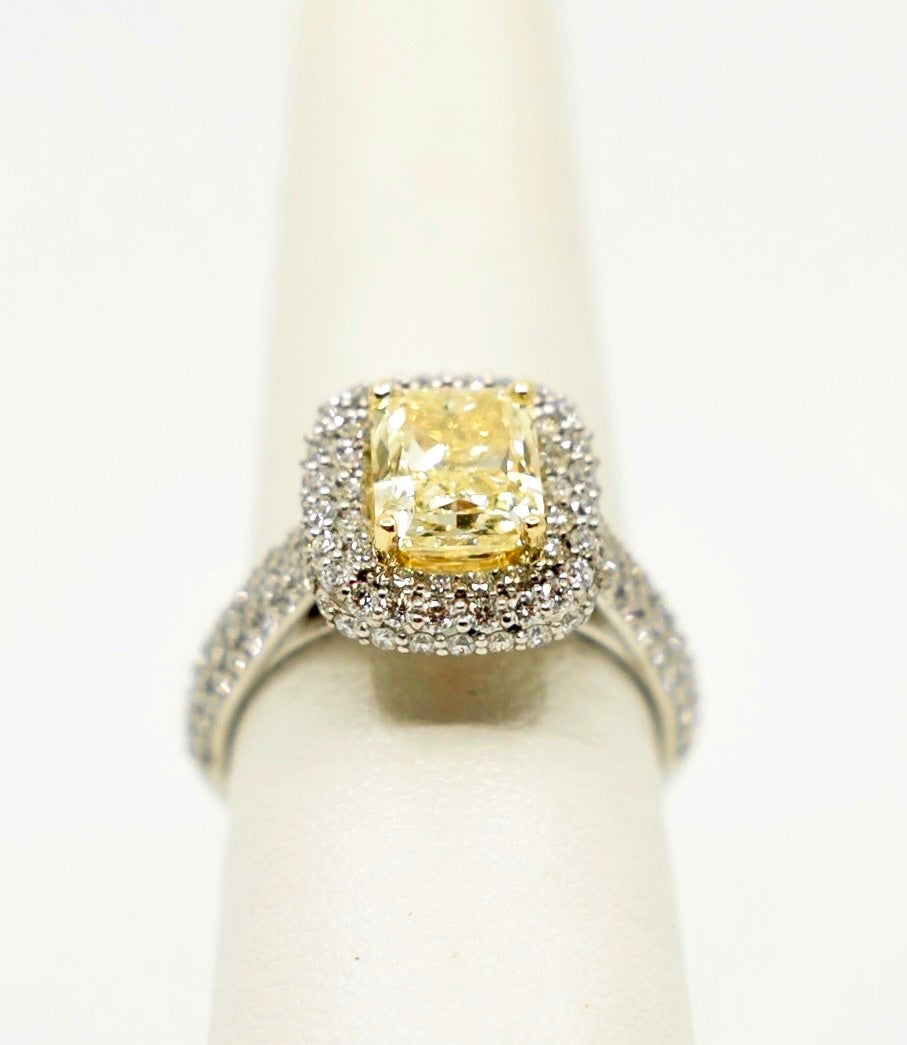 Emerald Cut Yellow Diamond Ring